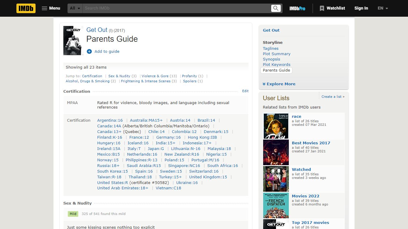 Get Out (2017) - Parents Guide - IMDb